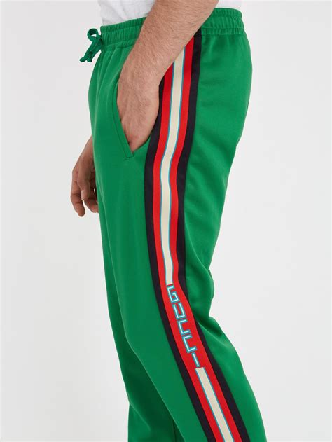 gucci tracksuit green|Gucci side Stripe track pants.